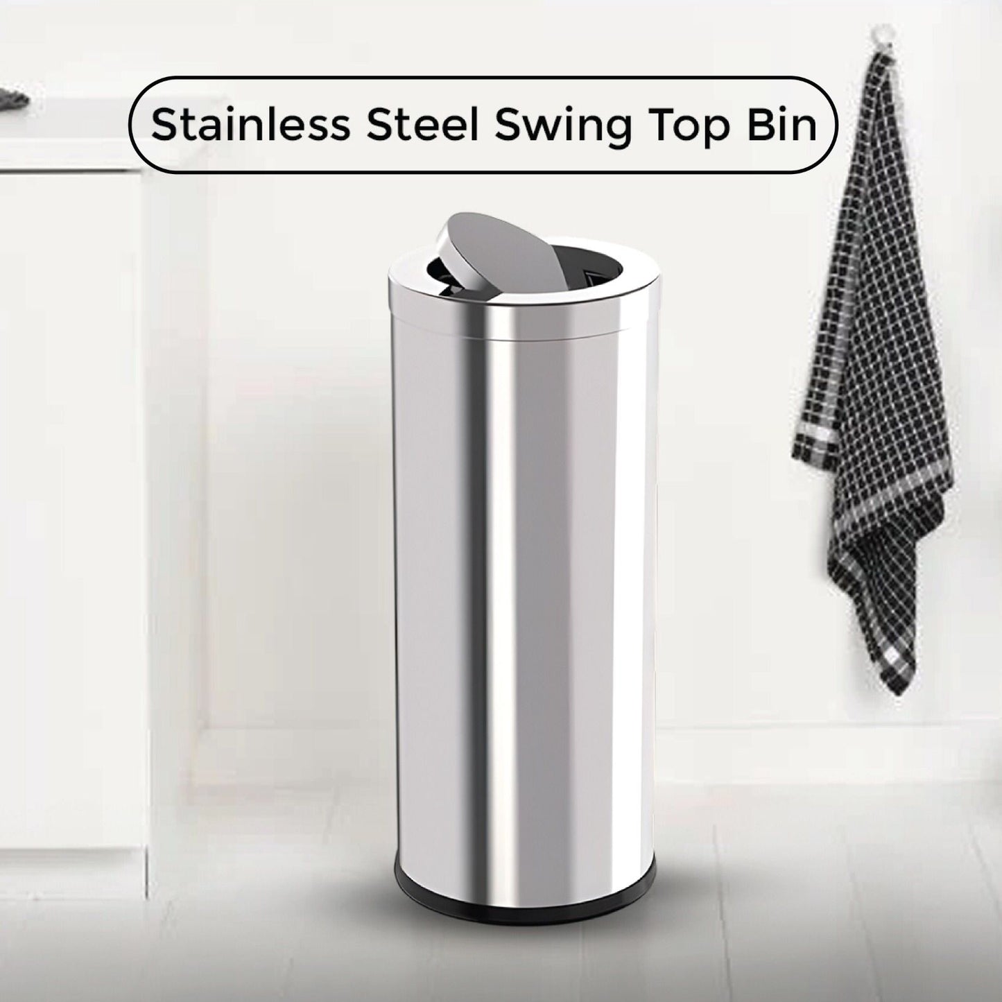Stainless Steel Coated Swing Bin (50LT) - Hygiene System - Made in China