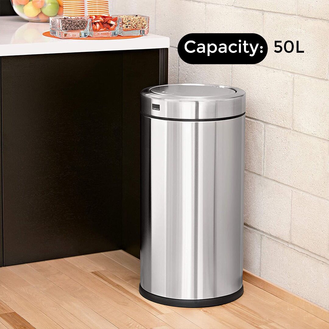 Stainless Steel Coated Swing Bin (50LT) - Hygiene System - Made in China