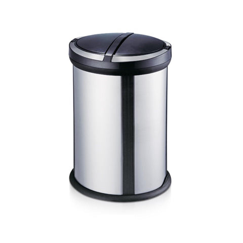 2 Compartment Stainless Steel Coated Recycle Dust Bin With Pedal 32LT - Matte Finish - Hygiene System - Made in China-JF960260 32L-Daitona General Trading LLC