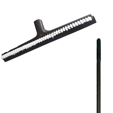 2 In 1 Squeegee & Scrubber (Black) With Metal Handle - Haug Bursten - Made in Germany-HB082BLK2IN1SQUEEGEE + MH-Daitona General Trading LLC