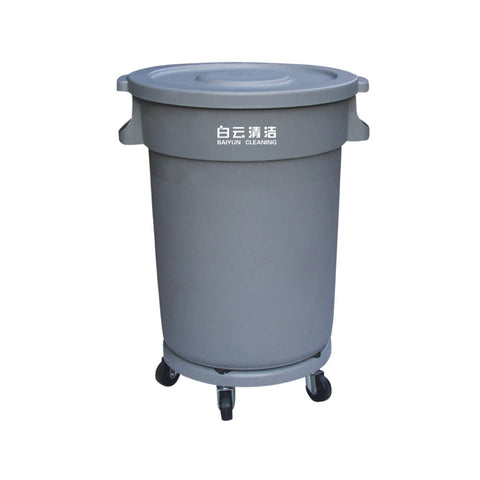 Garbage Can Circular with Dolly 80LT - Baiyun - Made in China-AF07503-Daitona General Trading LLC