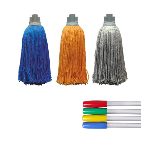 Antibacterial Microfibre Wet Socket Mop 150Gms (Multicolors) With Aluminium Handle - Cisne - Made in Spain-Daitona General Trading LLC