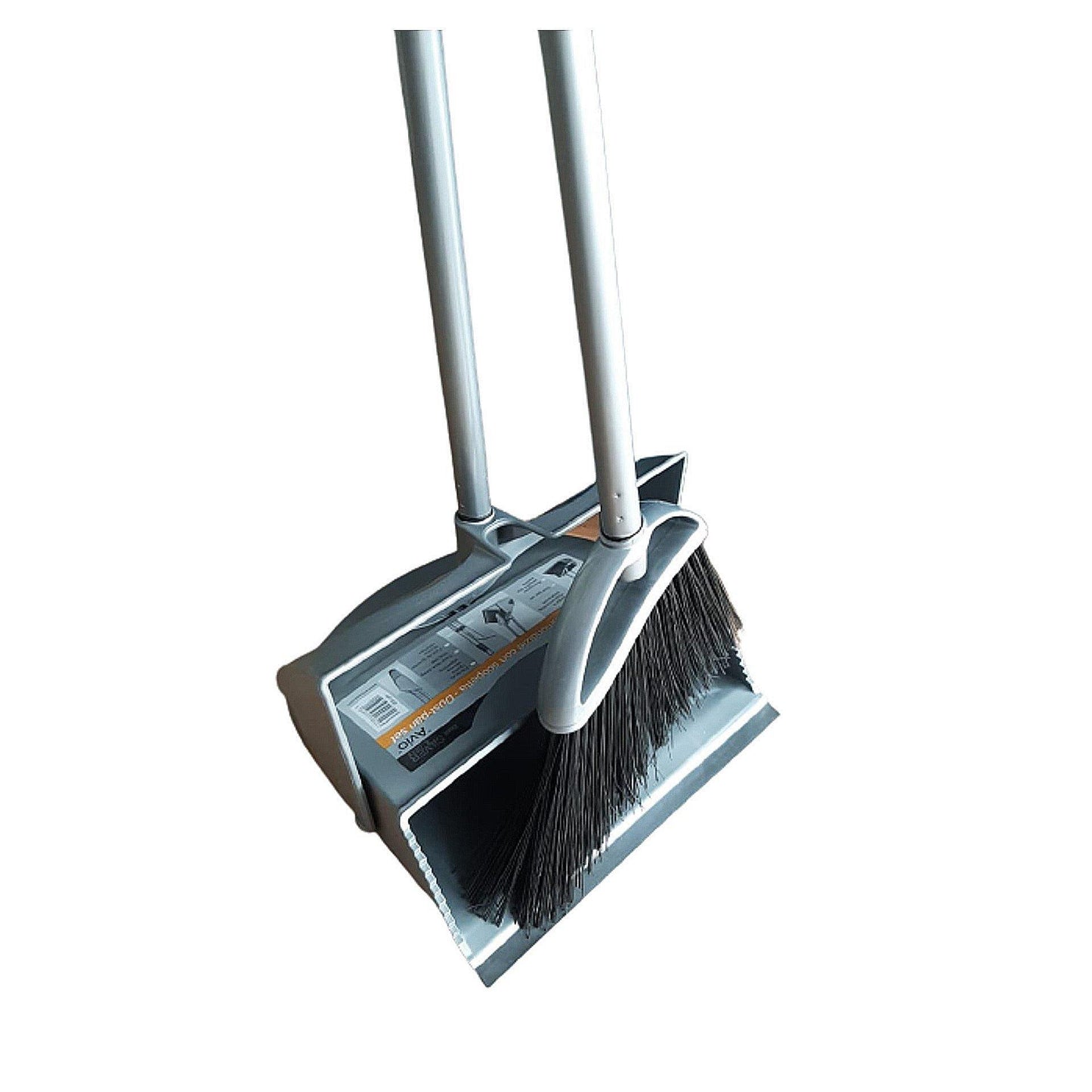 Avio Lobby Dustpan Set - Closed (Orange & Grey) With Aluminium Handle - Aricasa - Made in Italy-Daitona General Trading LLC