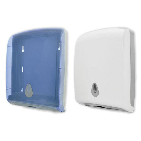 Multi Fold Paper Towel Dispenser (White & Transparent Blue) - AZ Hygiene-Daitona General Trading LLC