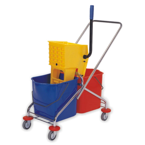 Double Mop Bucket Trolley Side Press 46LT (Yellow) - Baiyun - Made in China-AF08071-Daitona General Trading LLC