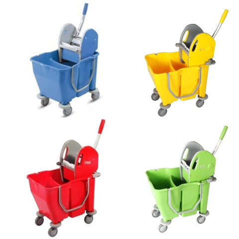 Double Mop Bucket Trolley With Partition 18 + 12LT (Red, Blue, Yellow & Green) - IPC RS - Made in Italy-Daitona General Trading LLC