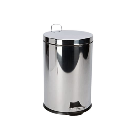 Stainless Steel Coated Dust Bin With Pedal 12LT (Matte/Satin & Shiny/Mirror Finish) - Hygiene System - Made in China-JF903979C-Daitona General Trading LLC