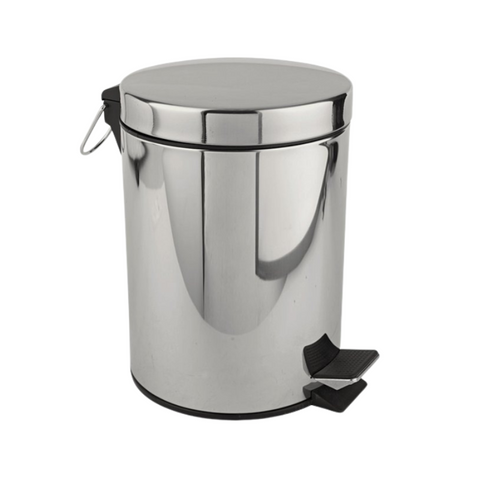 Stainless Steel Coated Dust Bin With Pedal 5LT (Matte/Satin & Shiny/Mirror Finish) - Hygiene System - Made in China-JF903979-Daitona General Trading LLC