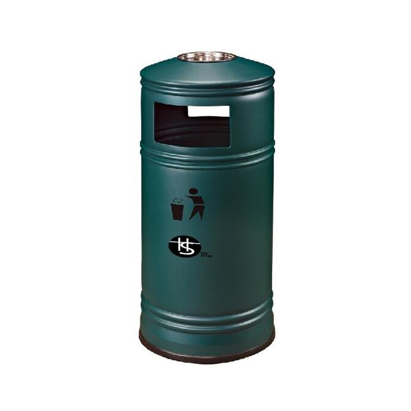 Outdoor Iron Ashtray Bin 33LT (Beige & Green) - Hygiene System - Made in China-Daitona General Trading LLC