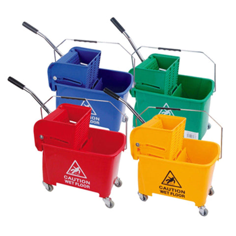 Single Mop Bucket Trolley 20LT (Red, Blue, Yellow & Green) - Baiyun - Made in China-Daitona General Trading LLC