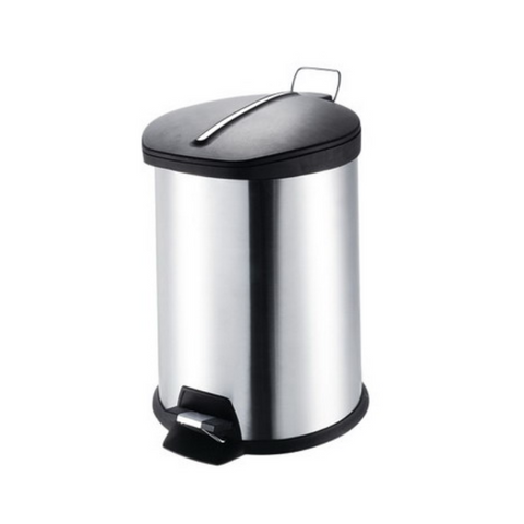 Stainless Steel Coated Dust Bin With Pedal 20LT With Plastic Top - Hygiene System - Made in China-JF957432B20L-Daitona General Trading LLC