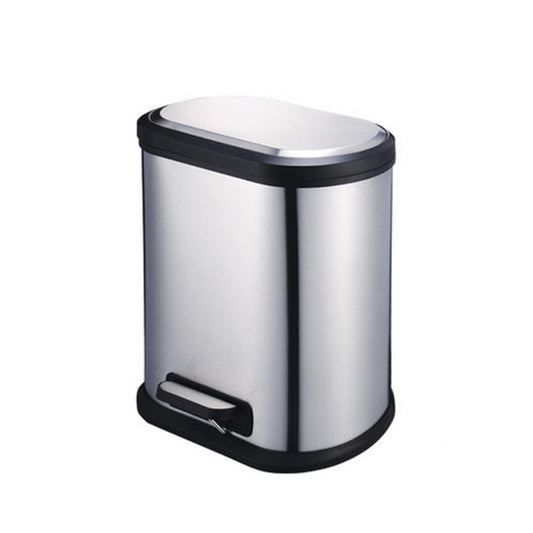 Stainless Steel Coated Slow Down Dust Bin With Pedal 26LT - Matte Finish - Hygiene System - Made in China-Daitona General Trading LLC