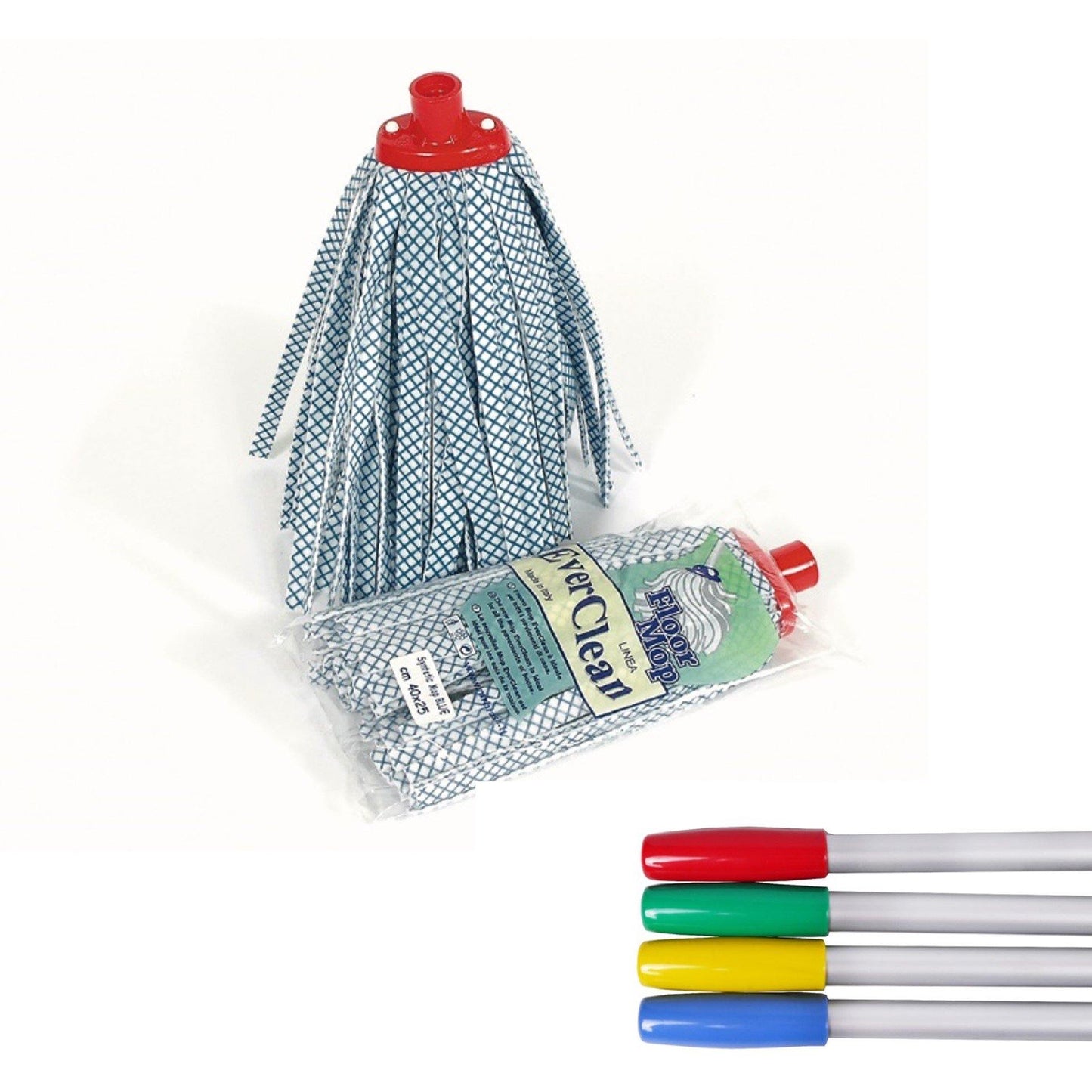 Synthetic Mop (Blue) With Aluminium Handle - Mr. Brush - Made in Italy-Daitona General Trading LLC