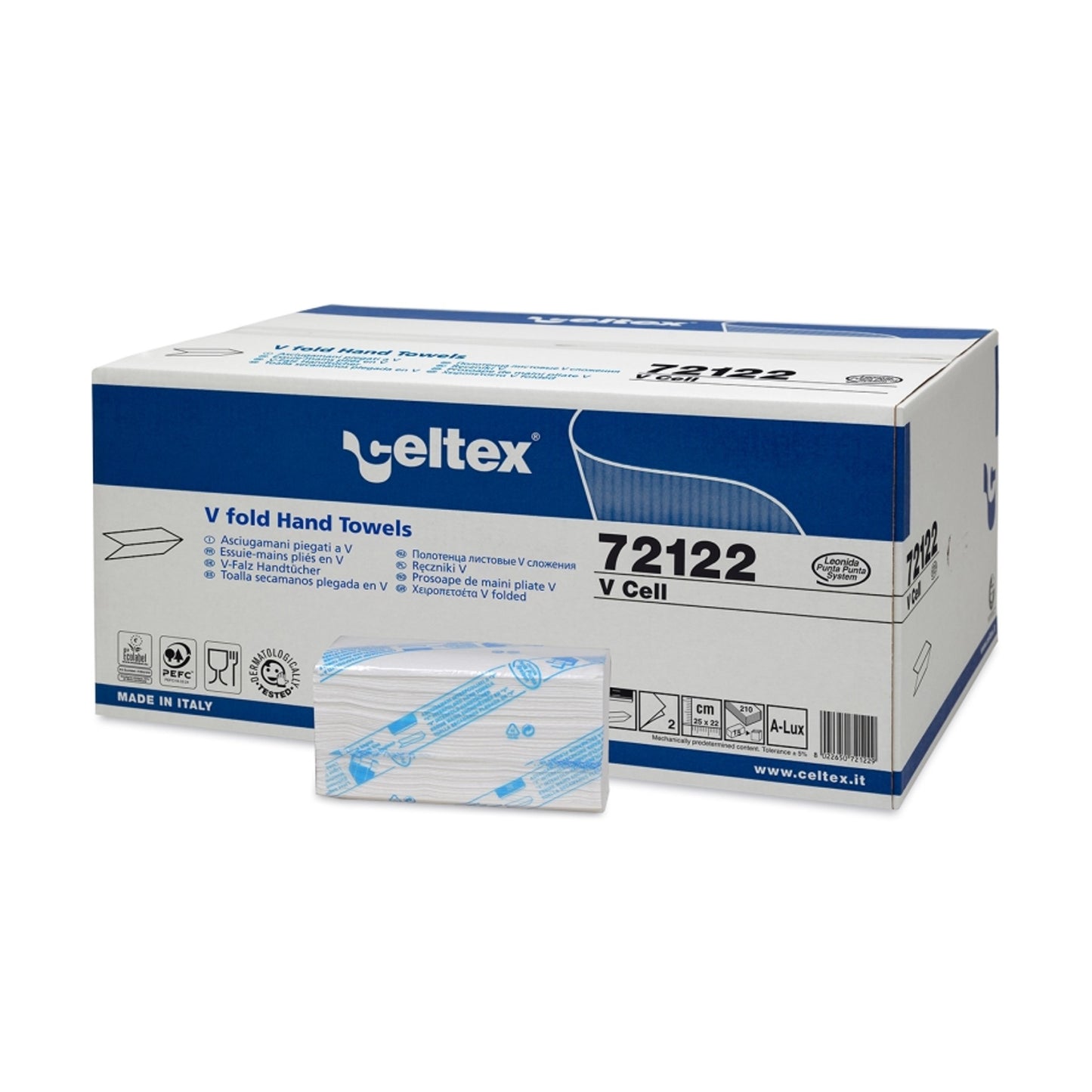 V-Folded Embossed Trend Hand Towel 2 Ply (25 X 22CM) - Celtex - Made in Italy-Daitona General Trading LLC