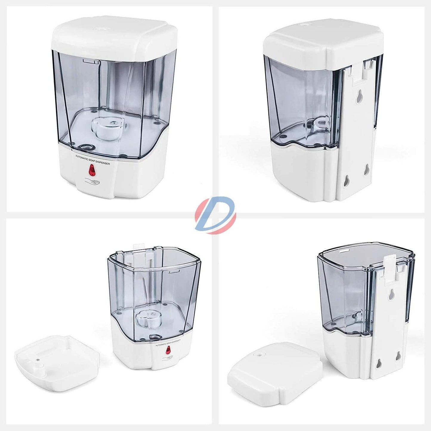 Wall Mount Automatic Hand Soap Liquid Dispenser 600ml (White) - Hygiene System-Daitona General Trading LLC