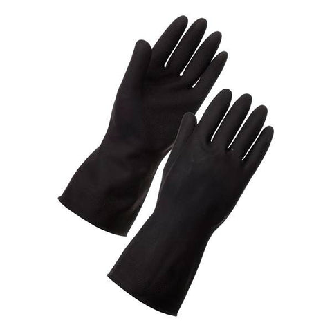 Latex Rubber Gloves (Black) - Lion Brand - Made in China-LATEX GLOVES LION BR-Daitona General Trading LLC