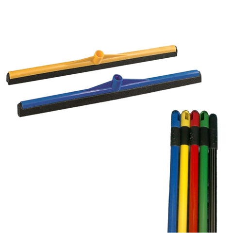 Floor Squeegee 55CM (Yellow & Blue) With Metal Handle - Aricasa - Made in Italy-Daitona General Trading LLC