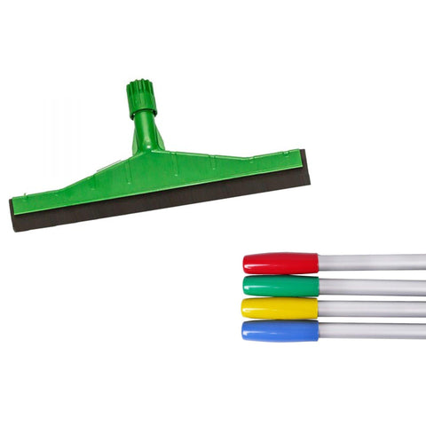 Floor Squeegee 45CM (Red, Yellow, Blue & Green) With Aluminium Handle - IPC Pulex - Made in Italy-RSPXATPA70085 + CJ23-148-Daitona General Trading LLC