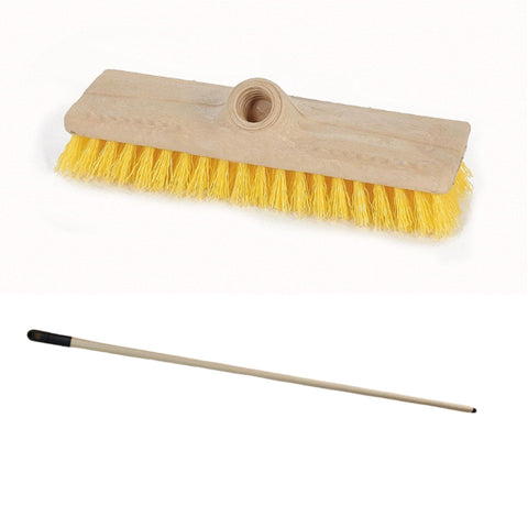 Floor Brush Superior (Yellow) With Metal Handle - Mr. Brush - Made in Italy-MR630.24 + MH-Daitona General Trading LLC