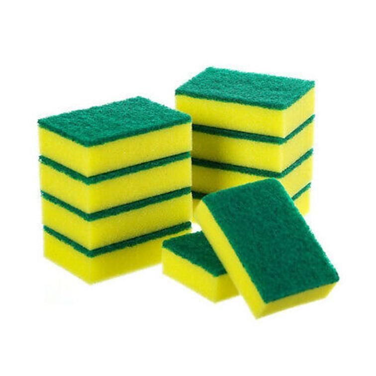 Heavy Duty Kitchen Sponges - Dual Sided Scrubber - (Yellow / Green) Hygiene System - Made in China-Daitona General Trading LLC