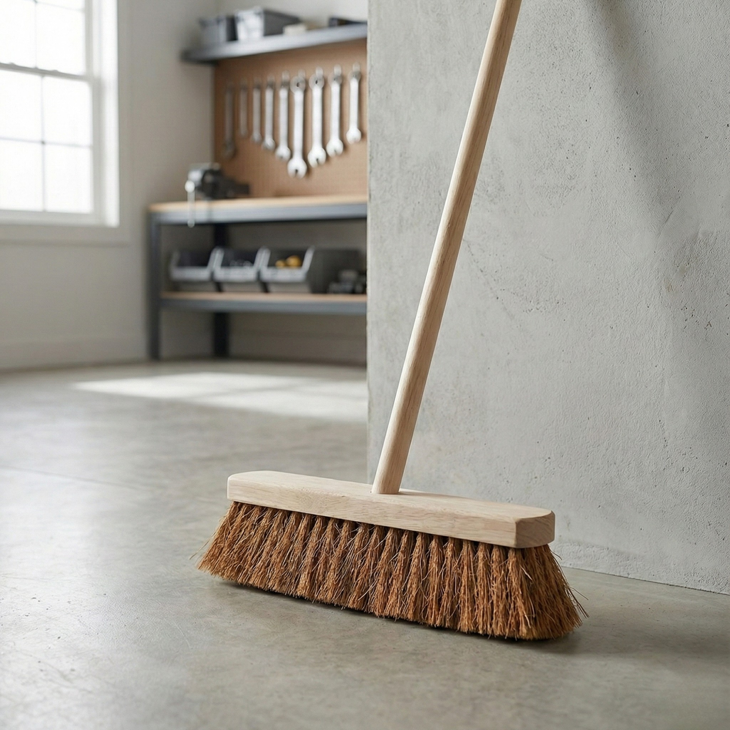 Coco Brush 12" With Wooden Handle - Made in Srilanka