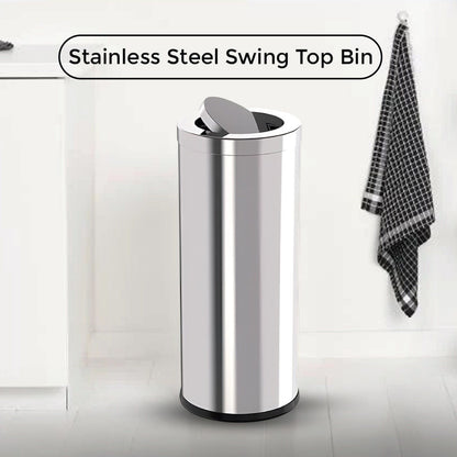 Stainless Steel Coated Swing Bin (50LT) - Hygiene System - Made in China