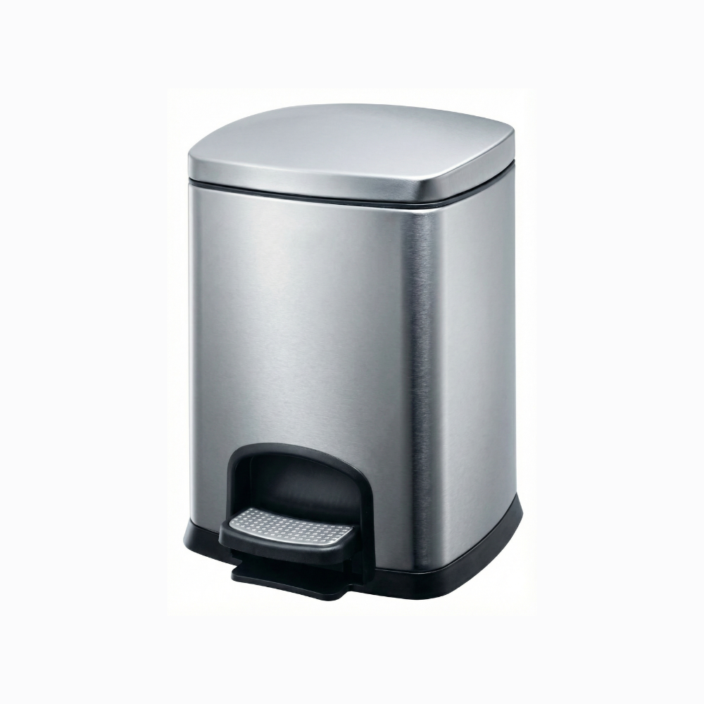Hygiene System Square Bin 5LT | Compact Pedal Waste Bin With Removable Inner Bucket