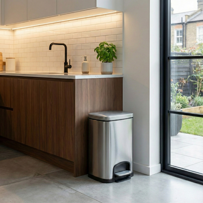 Hygiene System Square Bin 5LT | Compact Pedal Waste Bin With Removable Inner Bucket