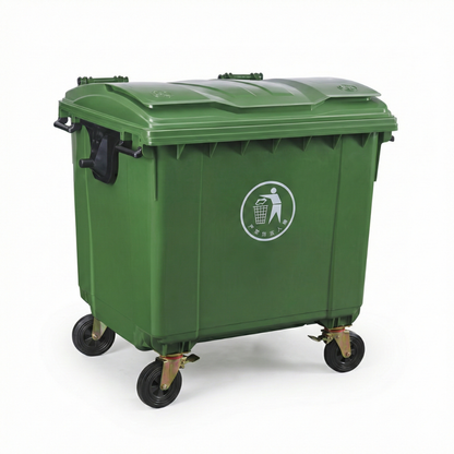 1100 Liters Garbage Bin Plastic with Wheels-Hygiene System-Made in China