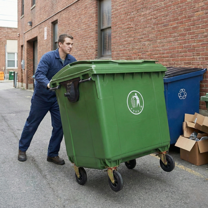 1100 Liters Garbage Bin Plastic with Wheels-Hygiene System-Made in China