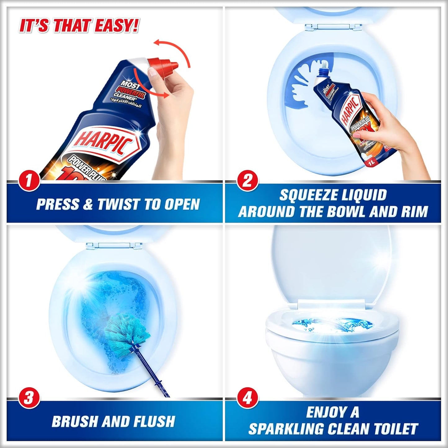 Harpic Original Power Plus Toilet Cleaner, 1L-Daitona General Trading LLC