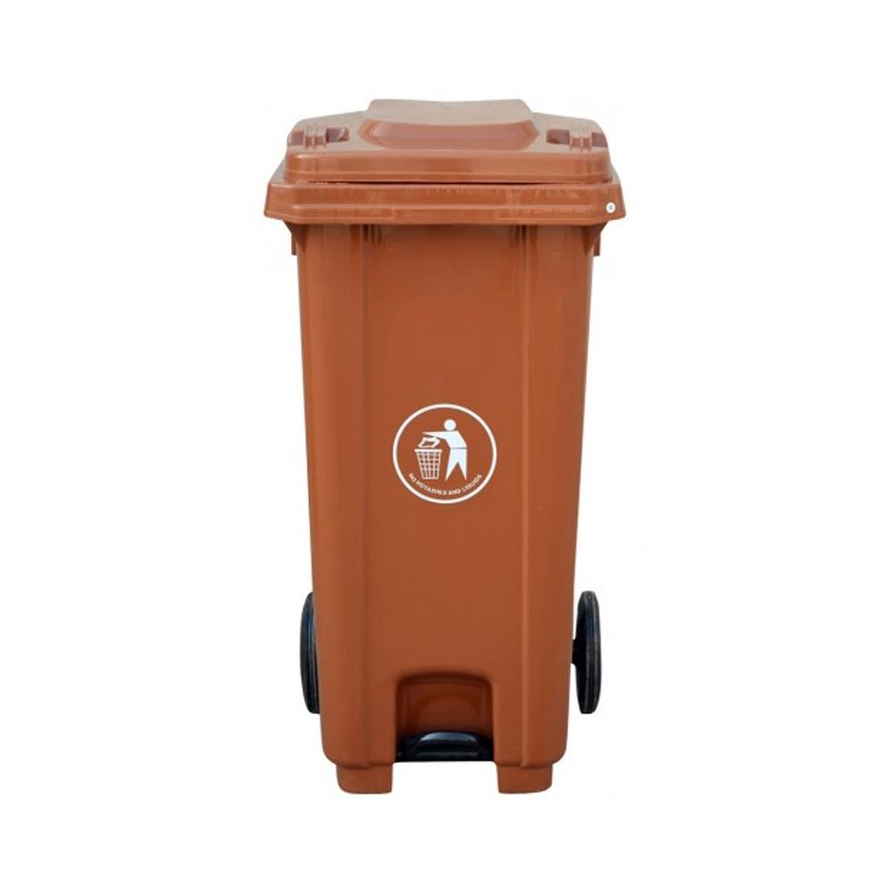 Garbage Bin With Wheel And Centre Pedal 120LT - Plastic - Hygiene System - Made in China