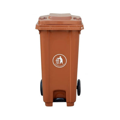 Garbage Bin With Wheel And Centre Pedal 120LT - Plastic - Hygiene System - Made in China
