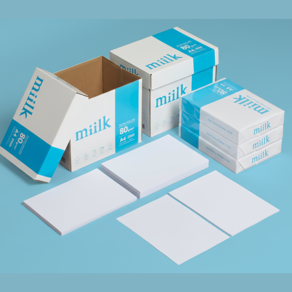 MIILK 80GSM A4 Multi Copying Paper | Premium Office Printer Paper For Laser & Inkjet Printing & Everyday Office Use | 210 x 297 mm