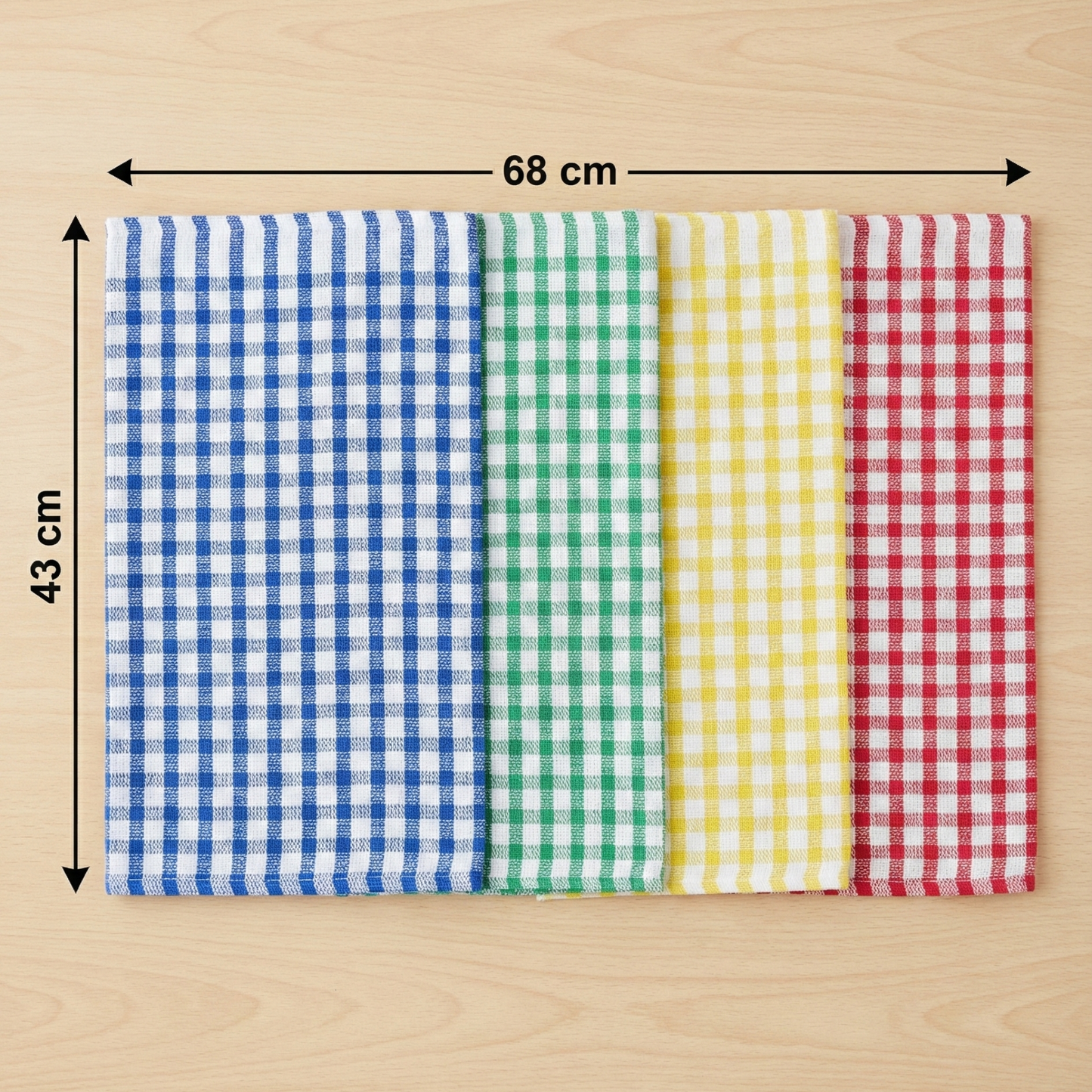 Hygiene System Kitchen Towels 43 x 68 cm (Red, Green, Blue & Yellow) | Made in China