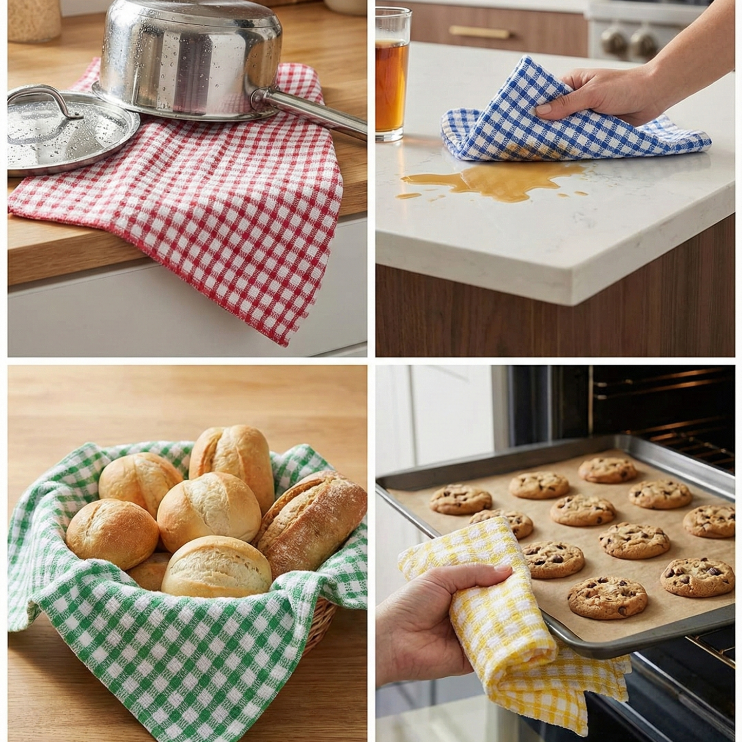 Hygiene System Kitchen Towels 43 x 68 cm (Red, Green, Blue & Yellow) | Made in China