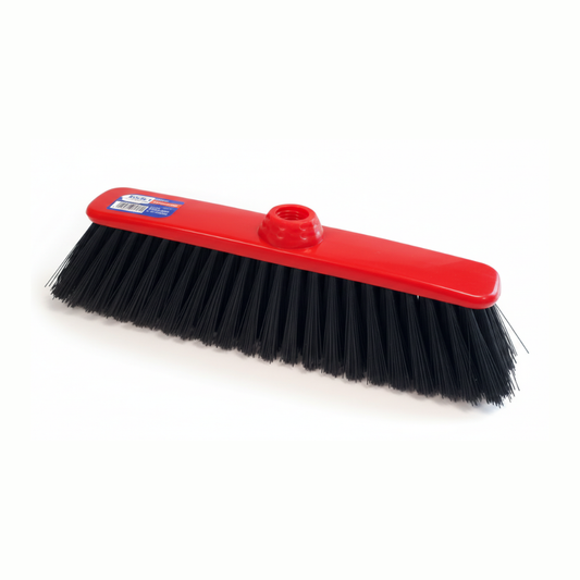 Floor Sweeping Broom Sovrana (Red/Black) With Metal Handle - Mr. Brush - Made in Italy