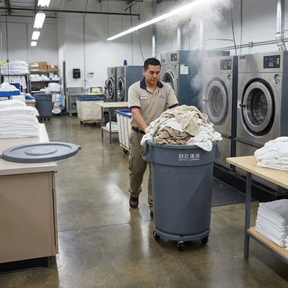 Garbage Can Circular with Dolly 80LT - Baiyun - Made in China