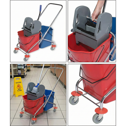 Double Mop Bucket Trolley Down Press 46LT (Grey) - Baiyun - Made in China