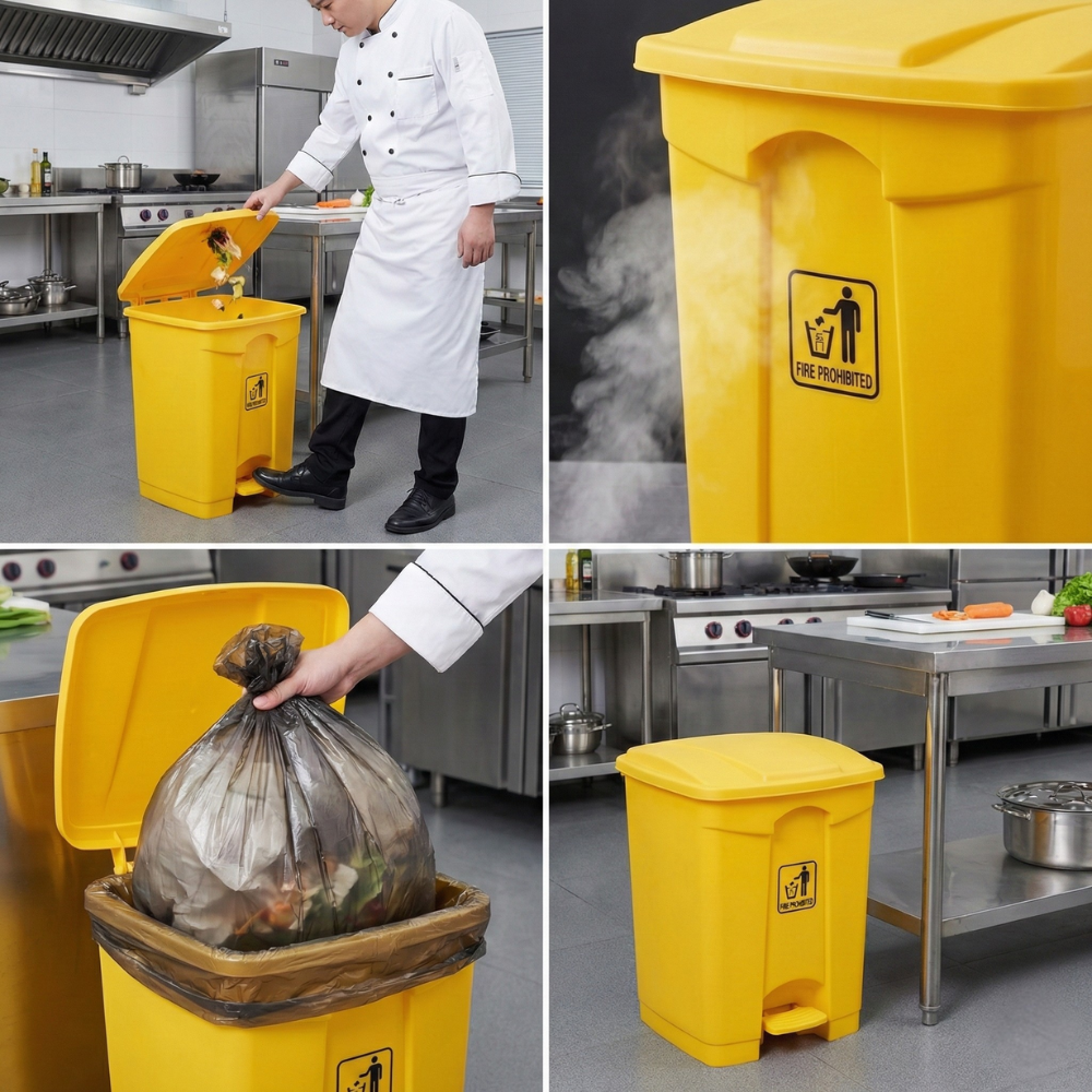 Garbage Can With Pedal 87LT (Red, Yellow, Blue, Green & Grey) Baiyun - Made in China