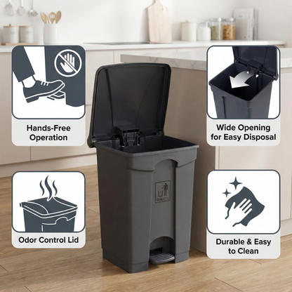 Garbage Can With Pedal 87LT (Red, Yellow, Blue, Green & Grey) Baiyun - Made in China