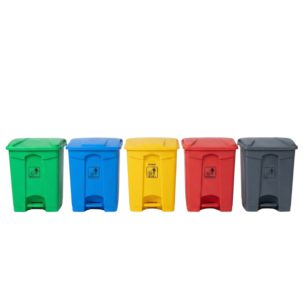 Garbage Can With Pedal 87LT (Red, Yellow, Blue, Green & Grey) Baiyun - Made in China