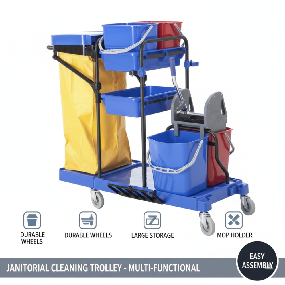 Multipurpose Janitor Cart (Blue) - Baiyun - Made in China