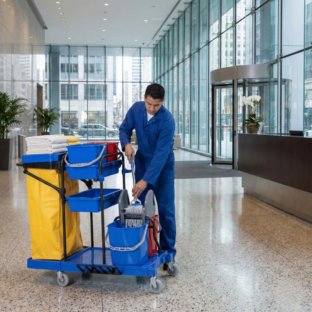 Multipurpose Janitor Cart (Blue) - Baiyun - Made in China