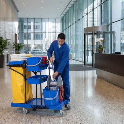Multipurpose Janitor Cart (Blue) - Baiyun - Made in China