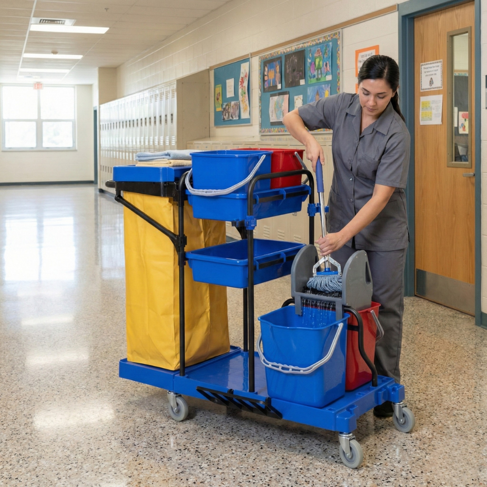 Multipurpose Janitor Cart (Blue) - Baiyun - Made in China