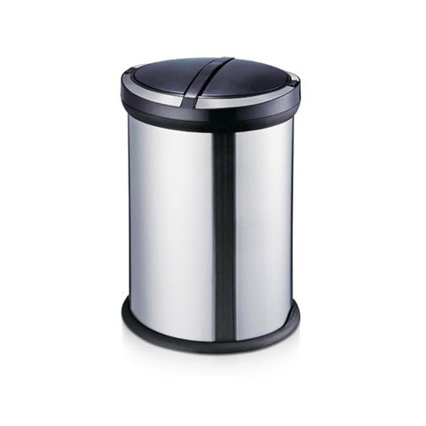 2 Compartment Stainless Steel Coated Recycle Dust Bin With Pedal 32LT - Matte Finish - Hygiene System - Made in China-Daitona General Trading LLC