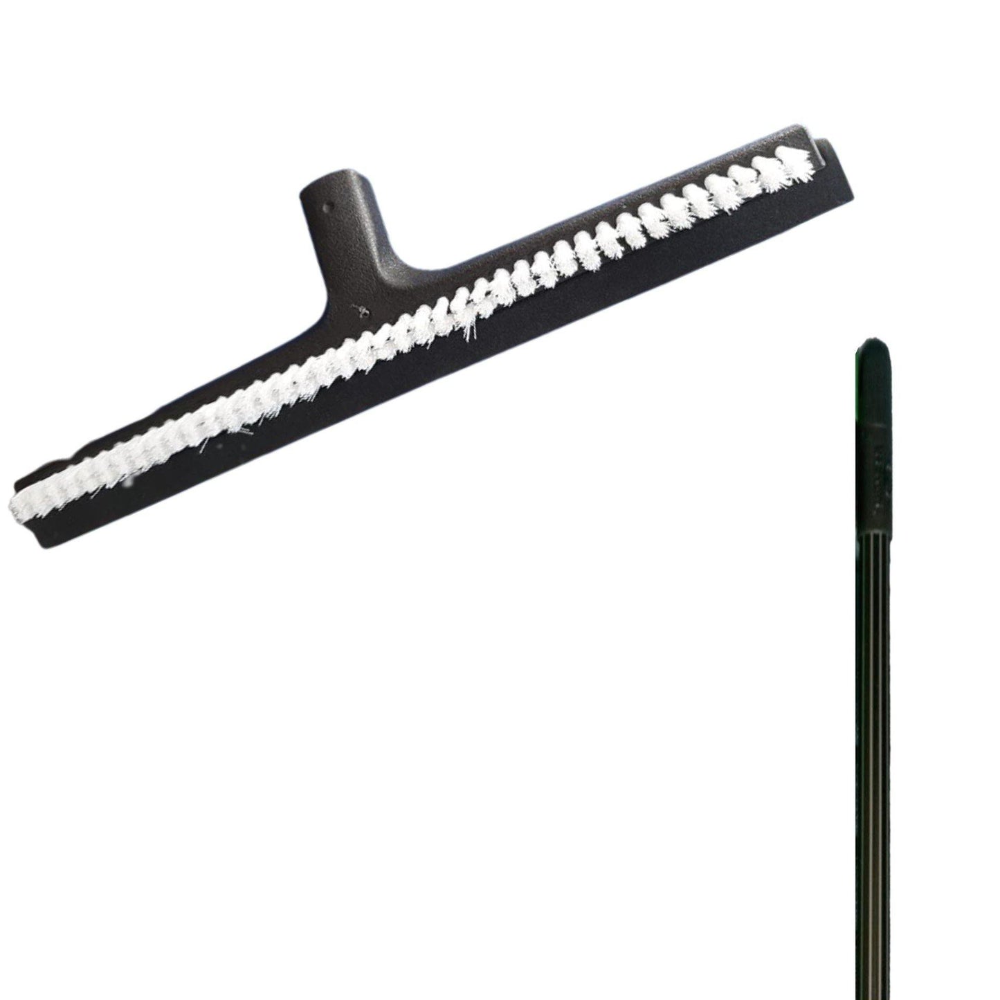 2 In 1 Squeegee & Scrubber (Black) With Metal Handle - Haug Bursten - Made in Germany-Daitona General Trading LLC