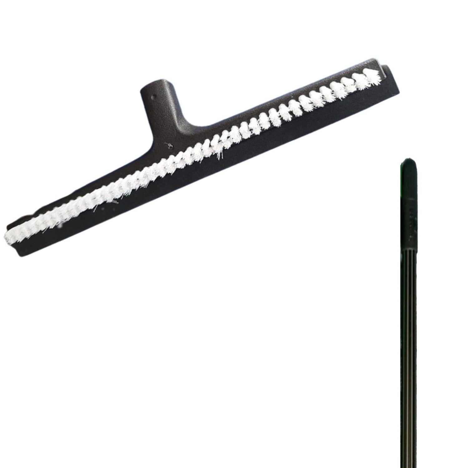 2 In 1 Squeegee & Scrubber (Black) With Metal Handle - Haug Bursten - Made in Germany-Daitona General Trading LLC