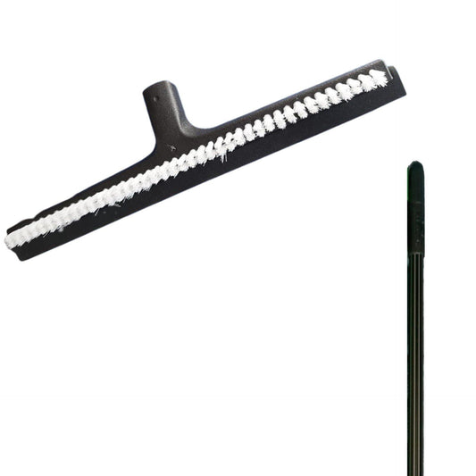2 In 1 Squeegee & Scrubber (Black) With Metal Handle - Haug Bursten - Made in Germany-Daitona General Trading LLC